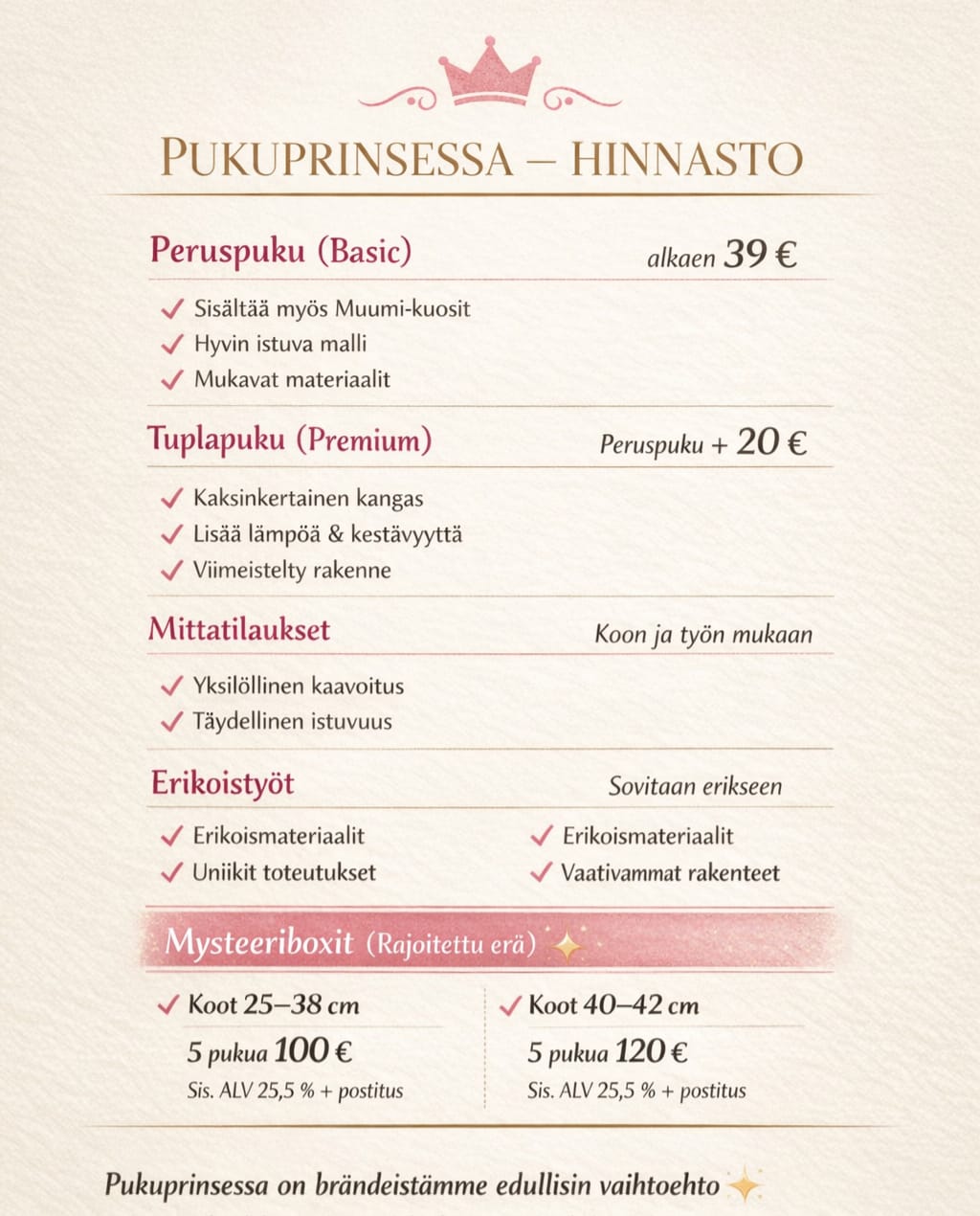 Trikoopuvut mittatilauksena kaikki mallit